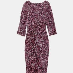 ZARA - FLORAL PRINT RUCHED DRESS